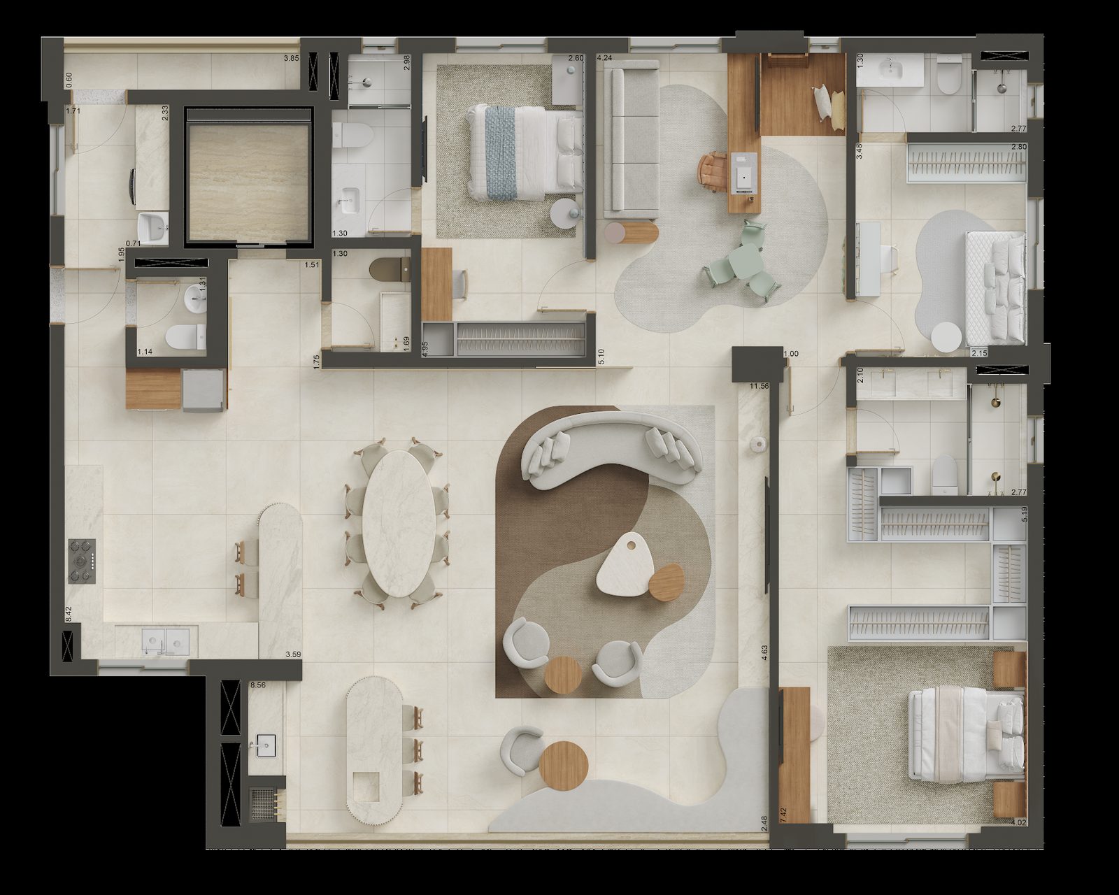 Planta Planta 4 — Capadócia Marista — 150 a 414 m² no Setor Marista
