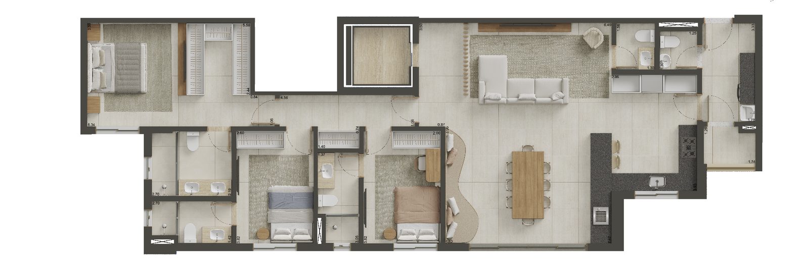 Planta Planta 3 — Capadócia Marista — 150 a 414 m² no Setor Marista