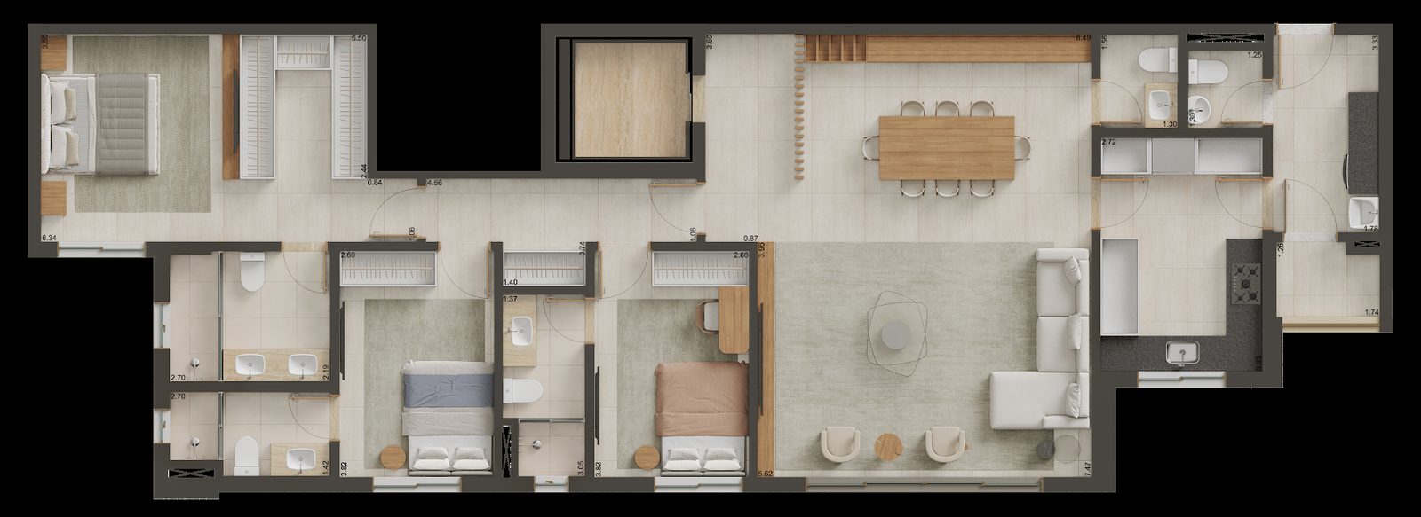 Planta Planta 2 — Capadócia Marista — 150 a 414 m² no Setor Marista