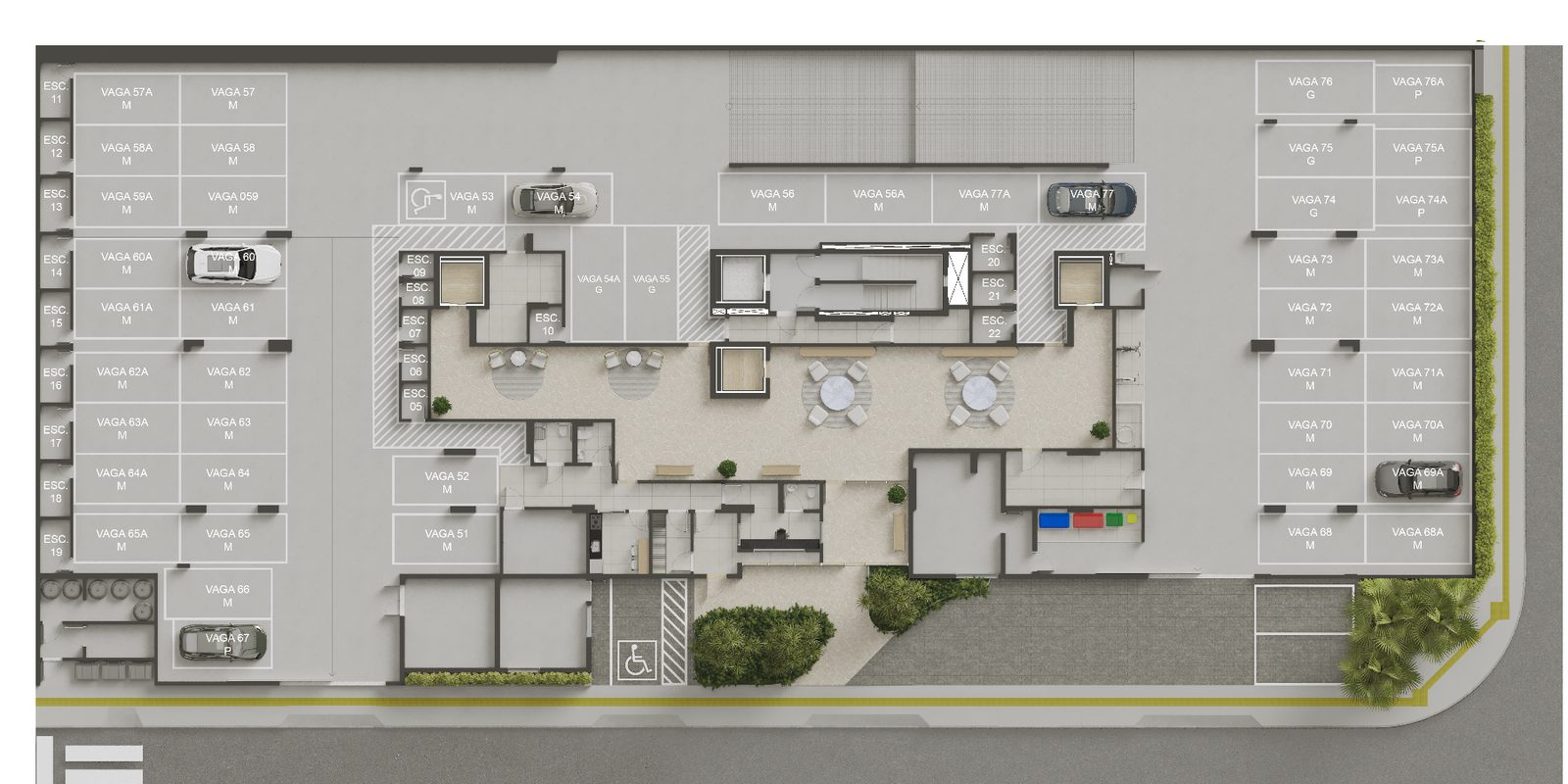 Planta Planta 1 — Capadócia Marista — 150 a 414 m² no Setor Marista
