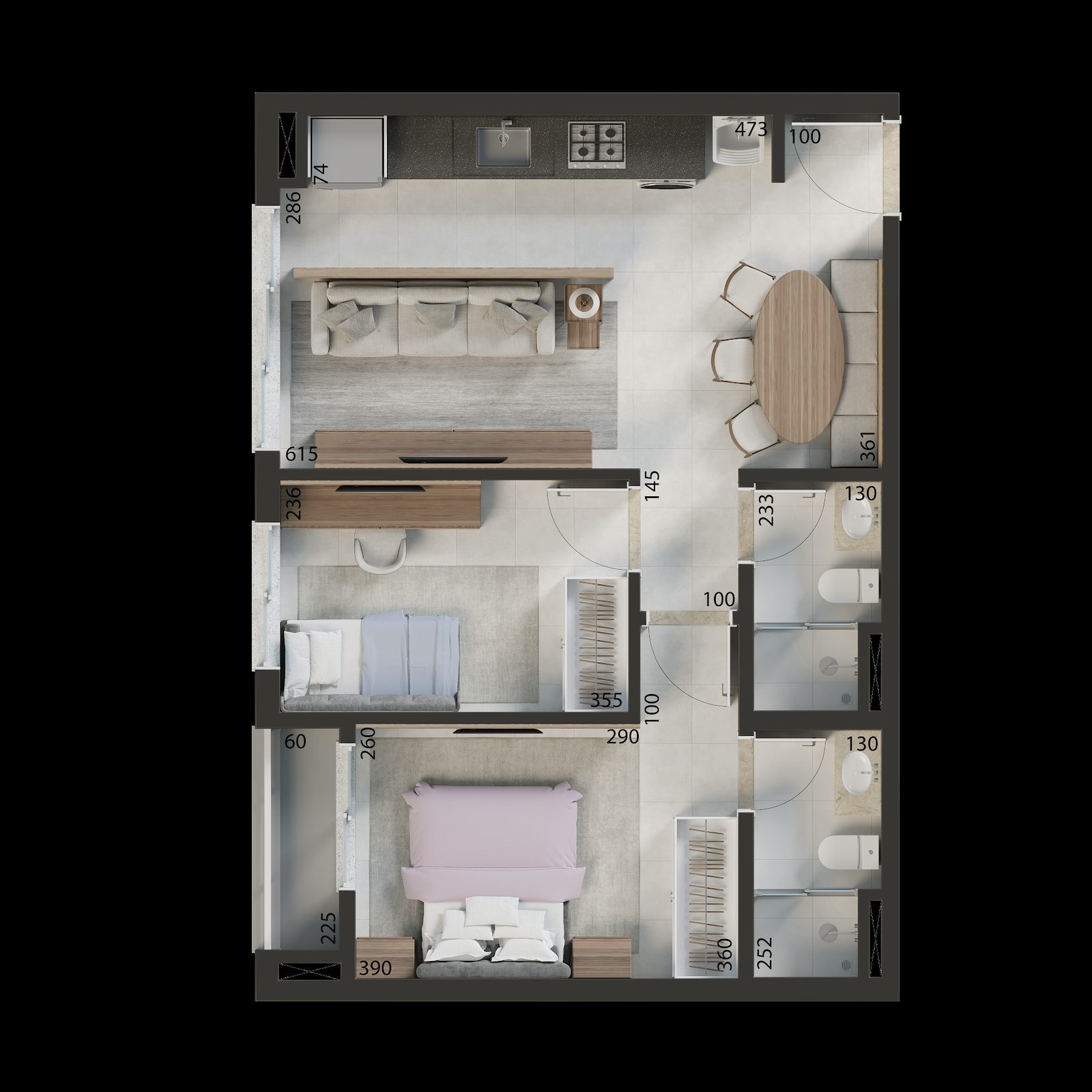 Planta Planta 1 — Fiord Ricardo Paranhos — 58 a 202 m² em Goiânia