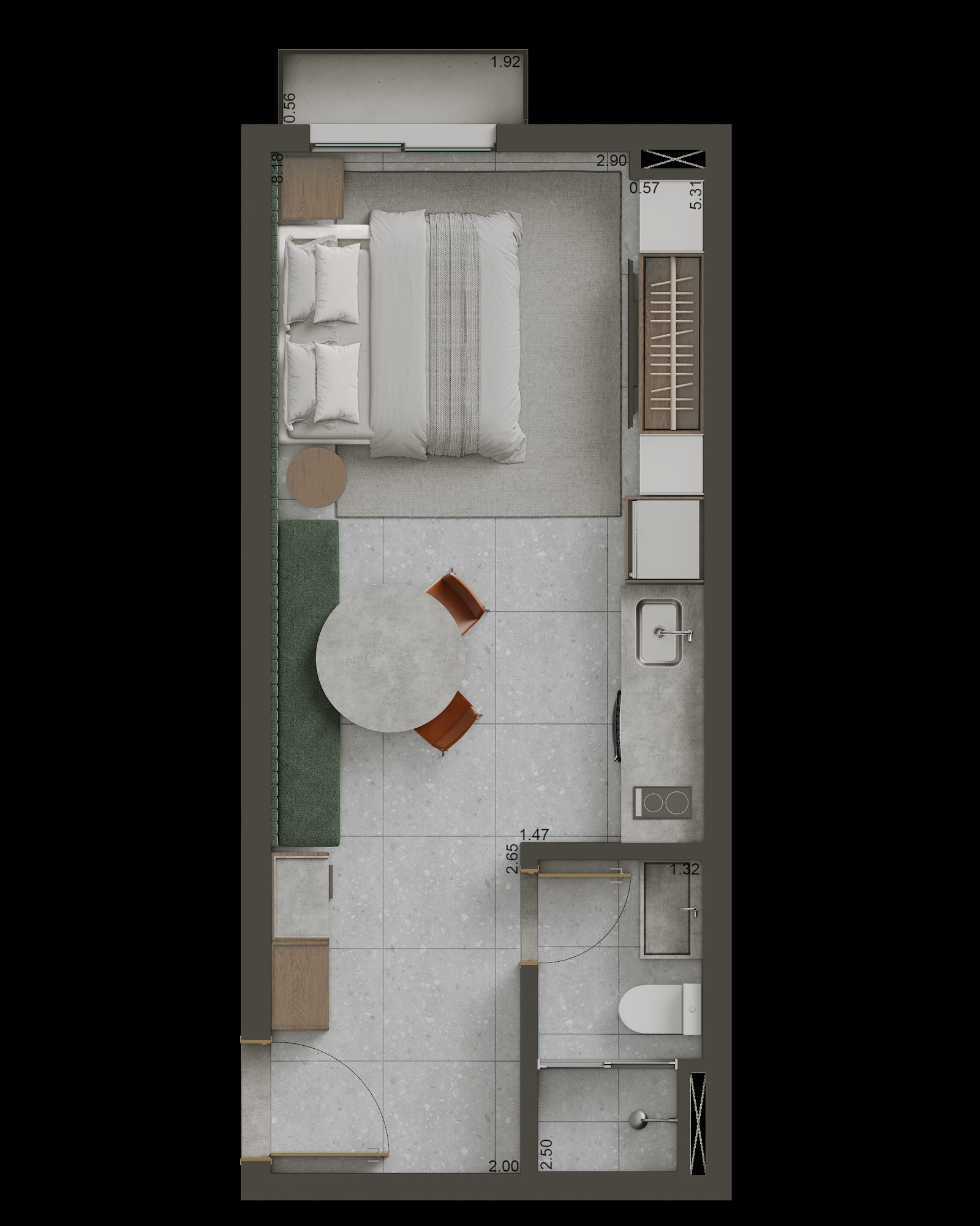 Planta Planta 1 — Decô Ricardo Paranhos — 68 a 99 m² em Goiânia