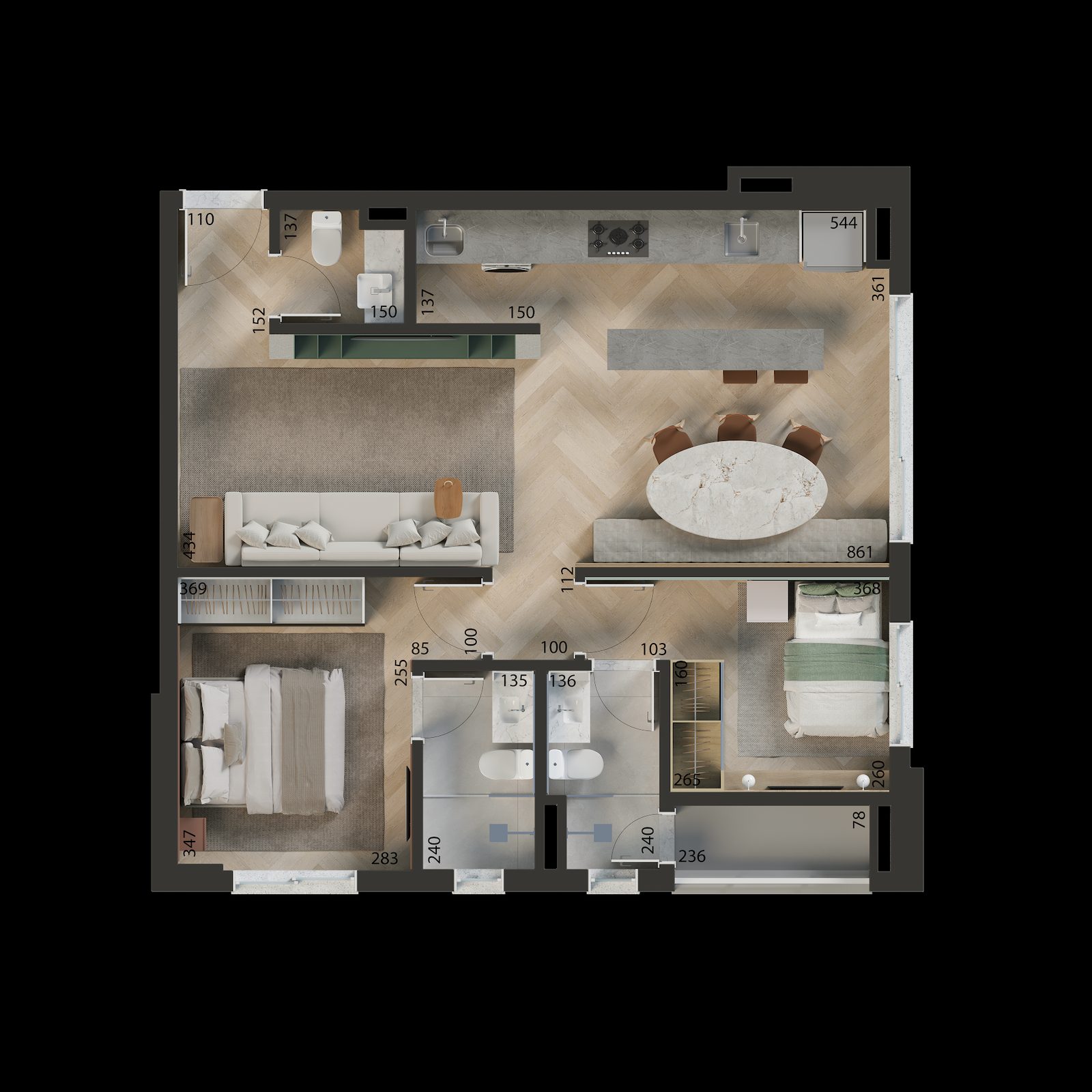 Planta Planta 4 — Fiord Ricardo Paranhos — 58 a 202 m² em Goiânia