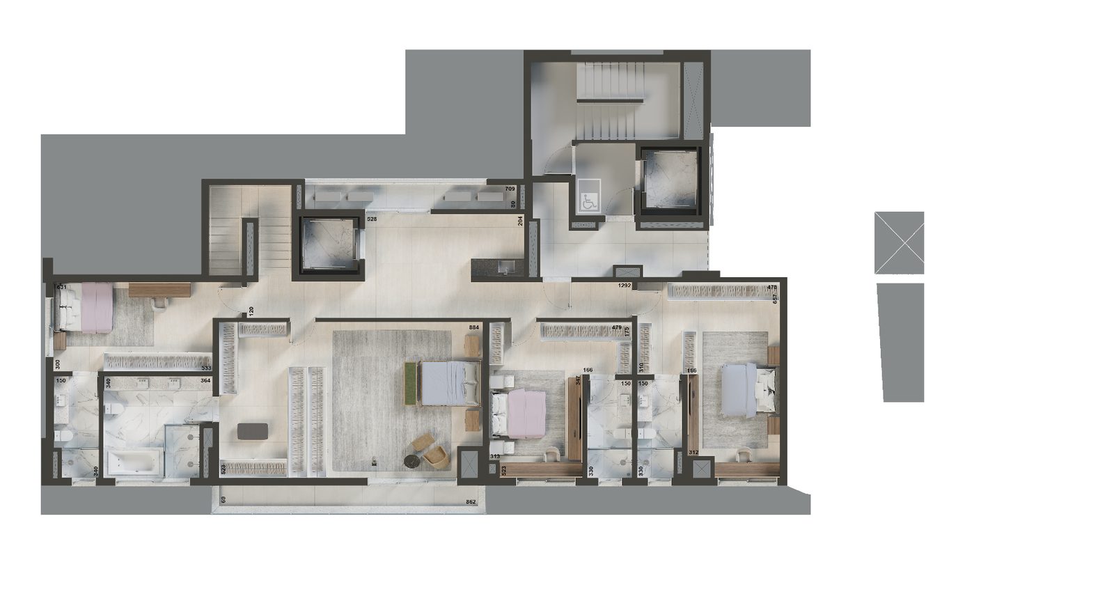 Planta Planta 2 — Ryad — 217 a 525 m² em Goiânia