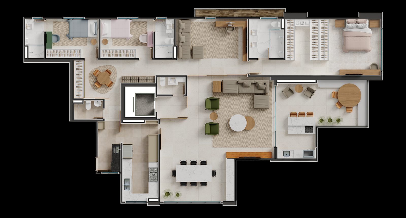 Planta Planta 2 — Lodge Parque Vaca Brava — 216 a 450 m² no Setor Bueno
