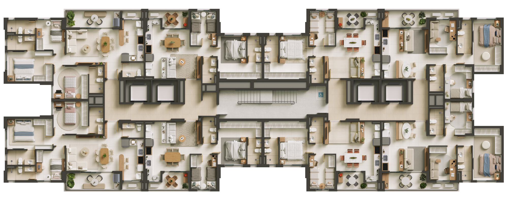 Planta Planta — Greco Parque Cascavel — 2 e 3 quartos de 64 a 91 m² no Alto do Parque Cascavel